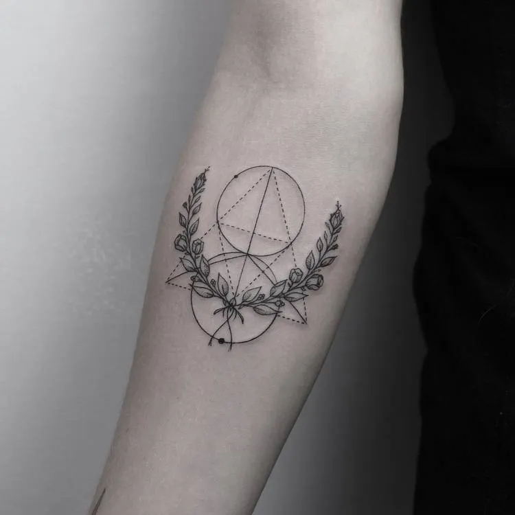 Laurel Wreath Tattoo and Geometric Elements by emrahozhan