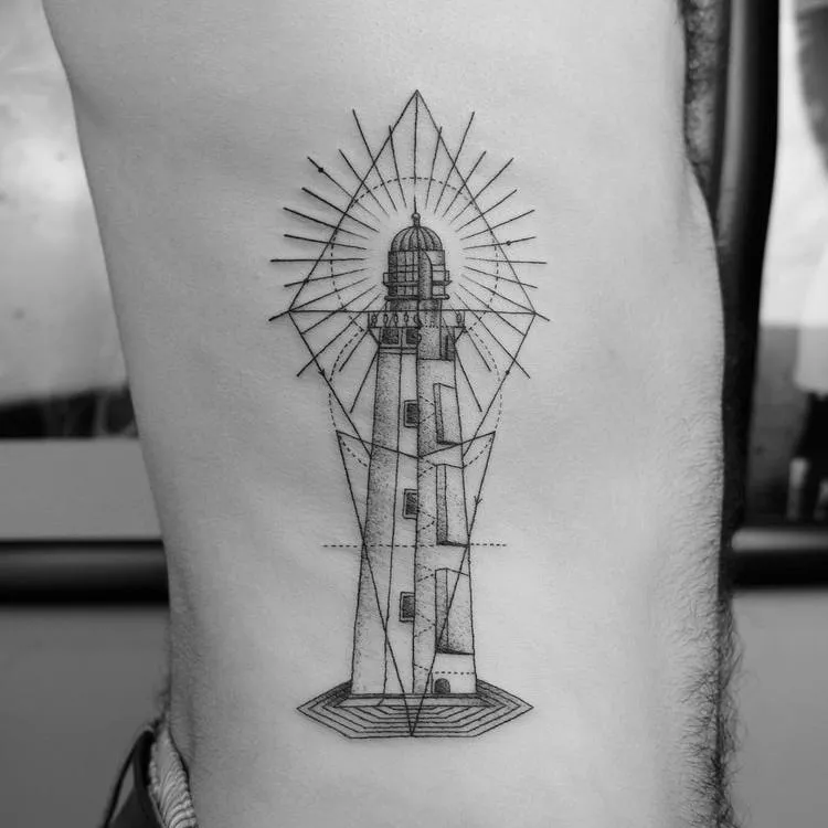 Lighthouse Tattoo on Side