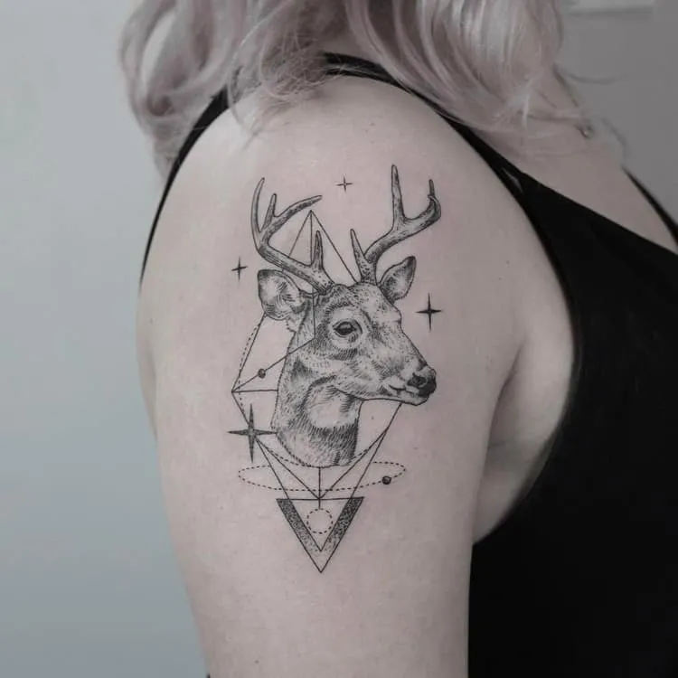 Deer and Stars on Shoulder