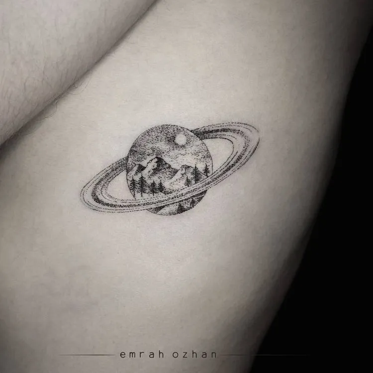 Planet and Landscape Tattoo