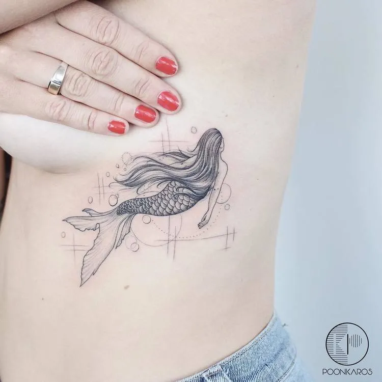 Beautiful Mermaid Tattoo by poonkaros