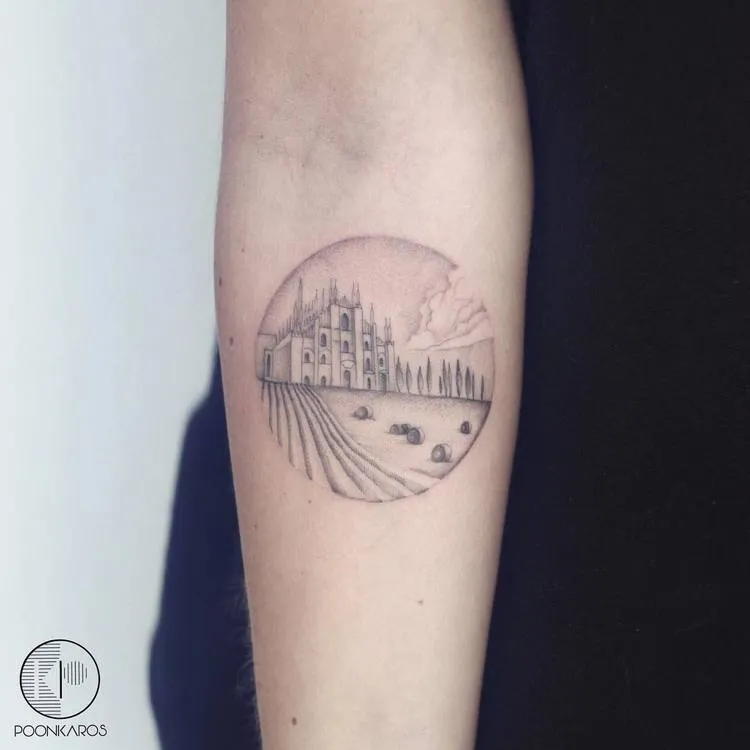Subtle Landscape Tattoo by poonkaros