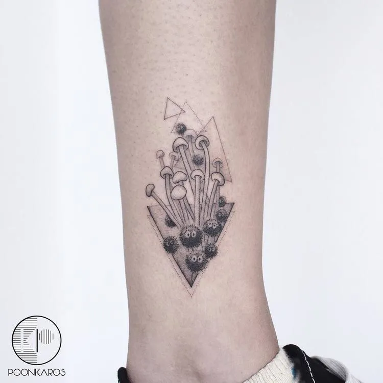 Enoki and Susuwatari Tattoo by poonkaros