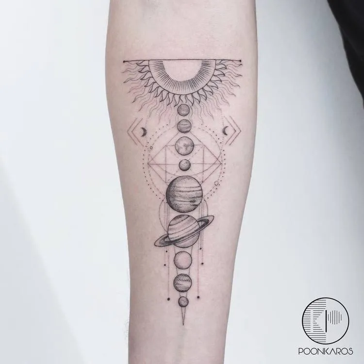 Solar System Tattoo by poonkaros