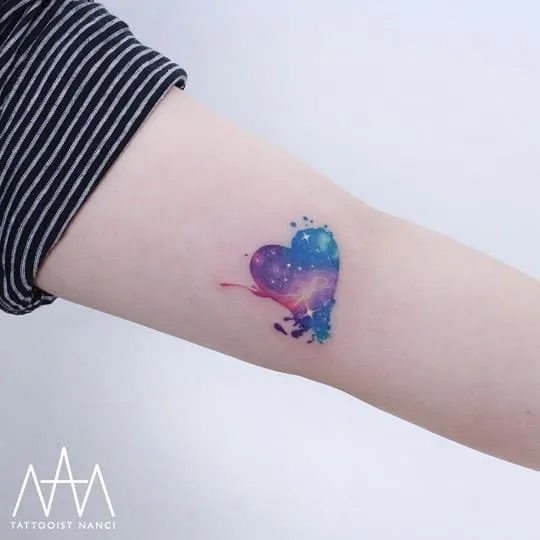 Galactic Heart Tattoo by Tattooist Nanci