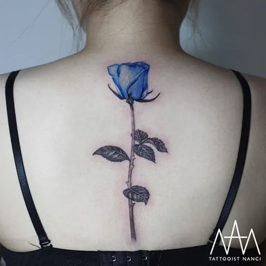 Blue Rose Tattoo by Tattooist Nanci