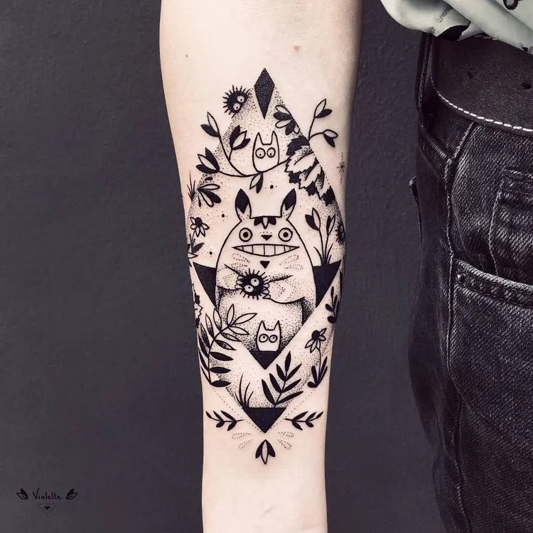 Japanese Inspired Blackwork Tattoo by violette_bleunoir