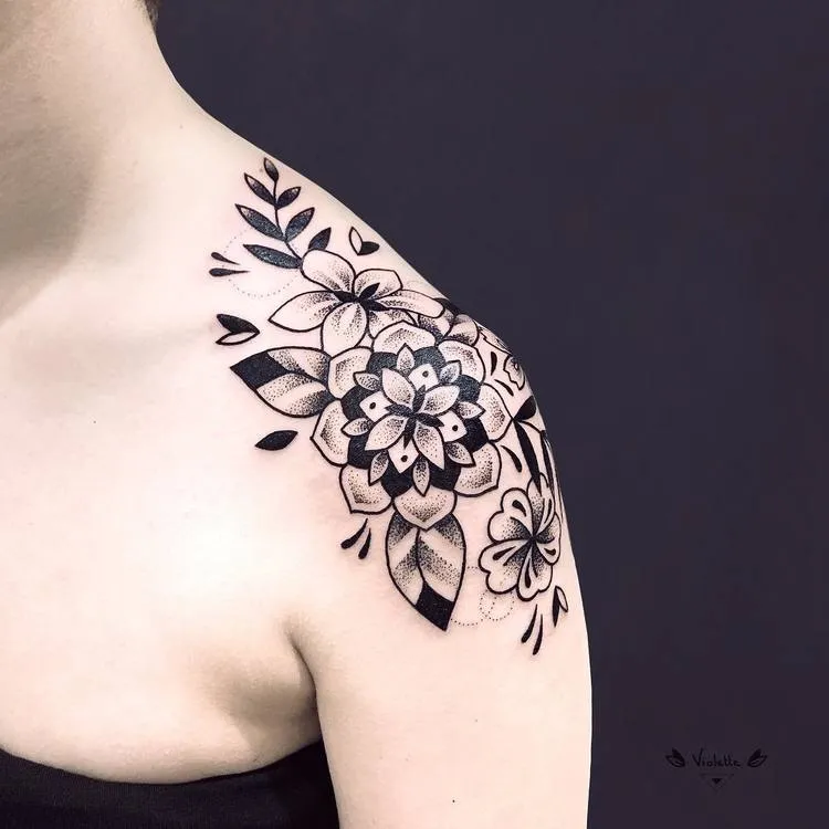 Floral Mandala Tattoo by violette_bleunoir
