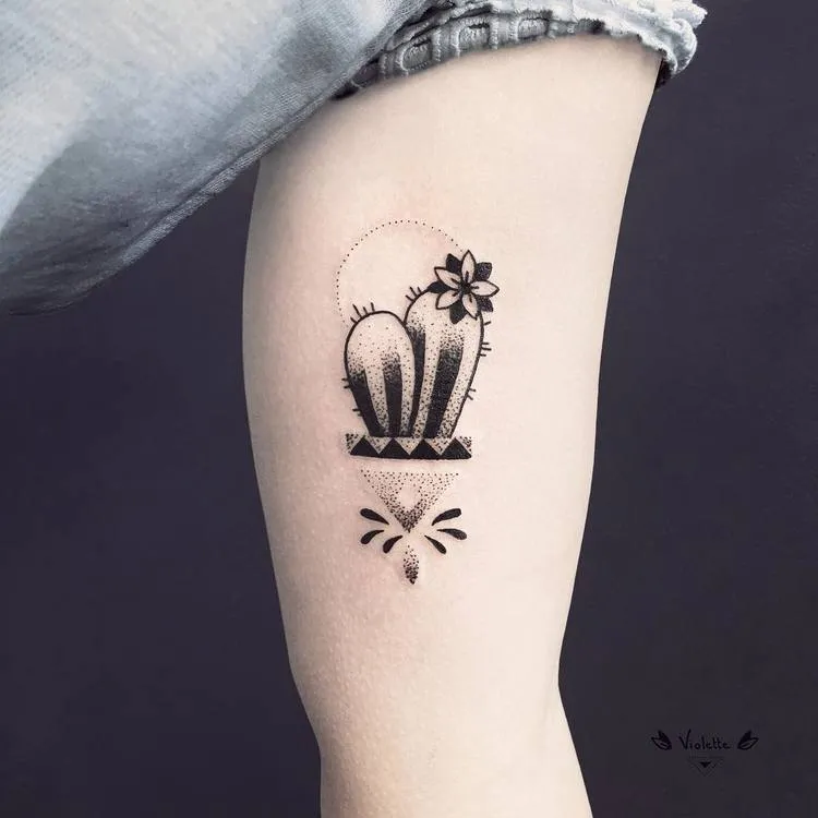 Cactus Tattoo by violette_bleunoir