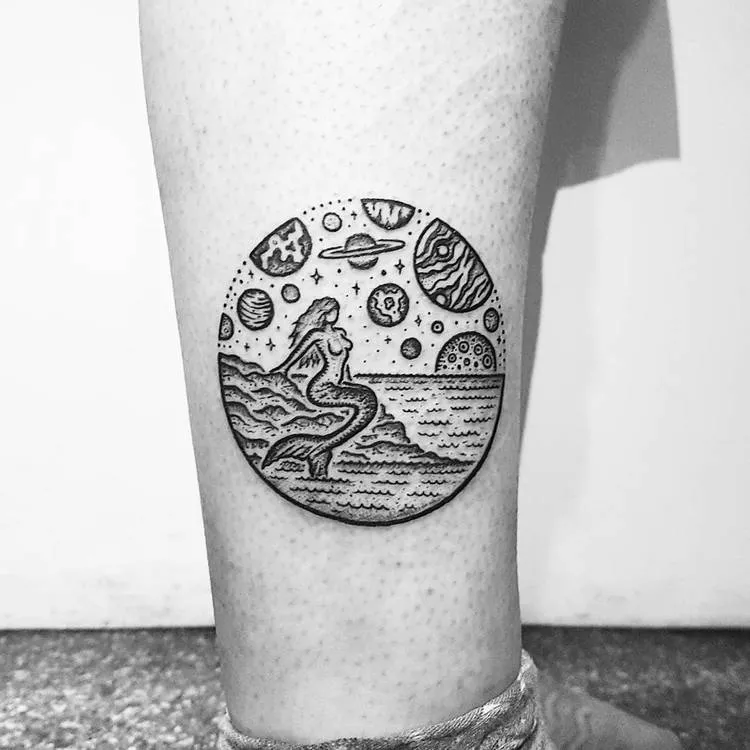 Galactic Mermaid Tattoo by Mike Stout