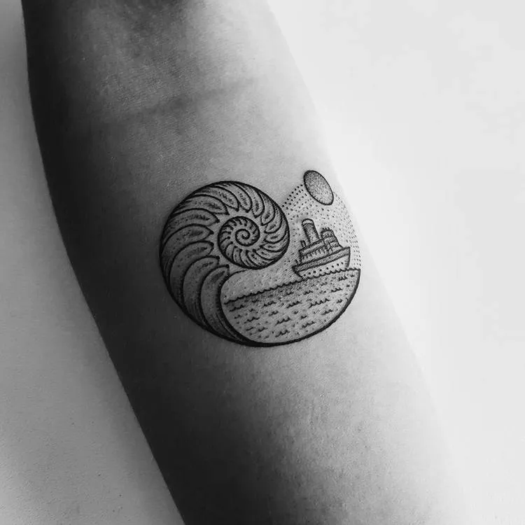 Sea Shell Tattoo by Mike Stout