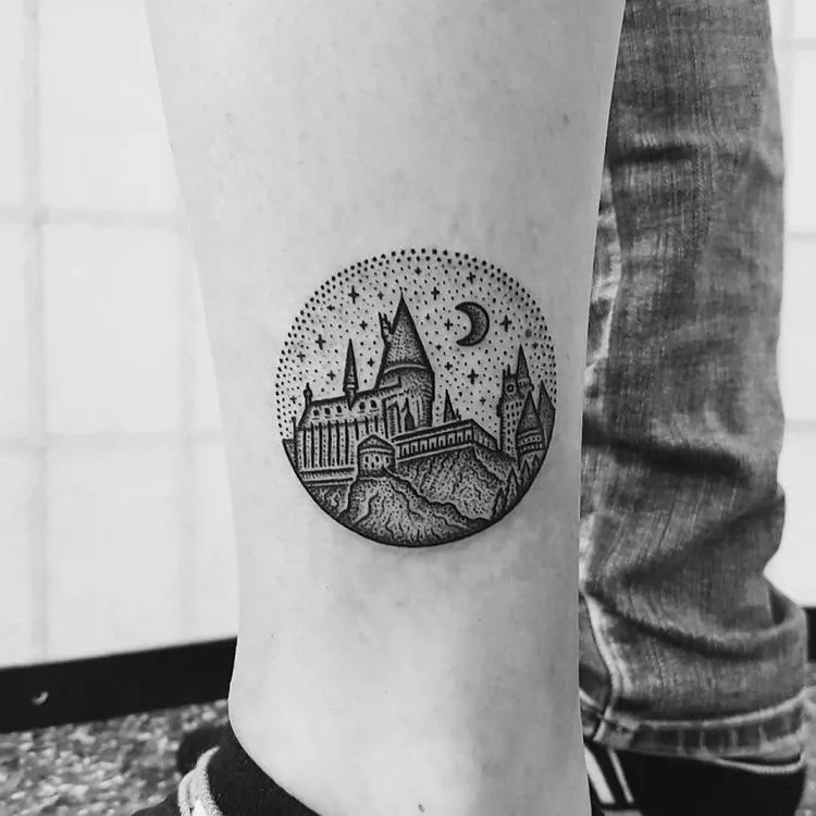 Hogwarts Castle Tattoo by Mike Stout