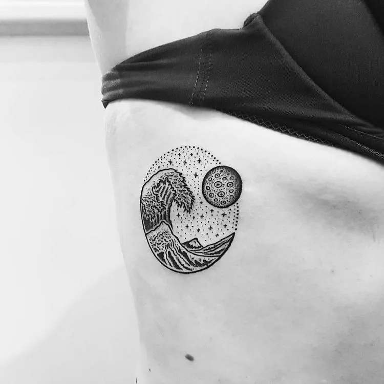 The Great Wave off Kanagawa Tattoo by Mike Stout