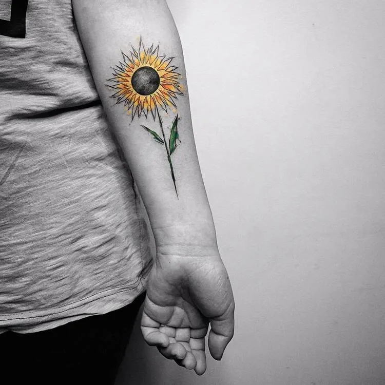 Sunflower Tattoo by Vitaly Kazantsev