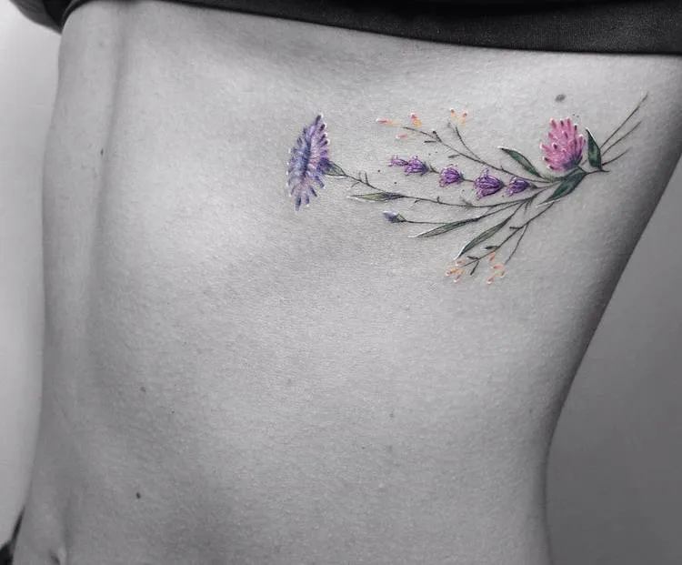 Field Flowers Tattoo by Vitaly Kazantsev