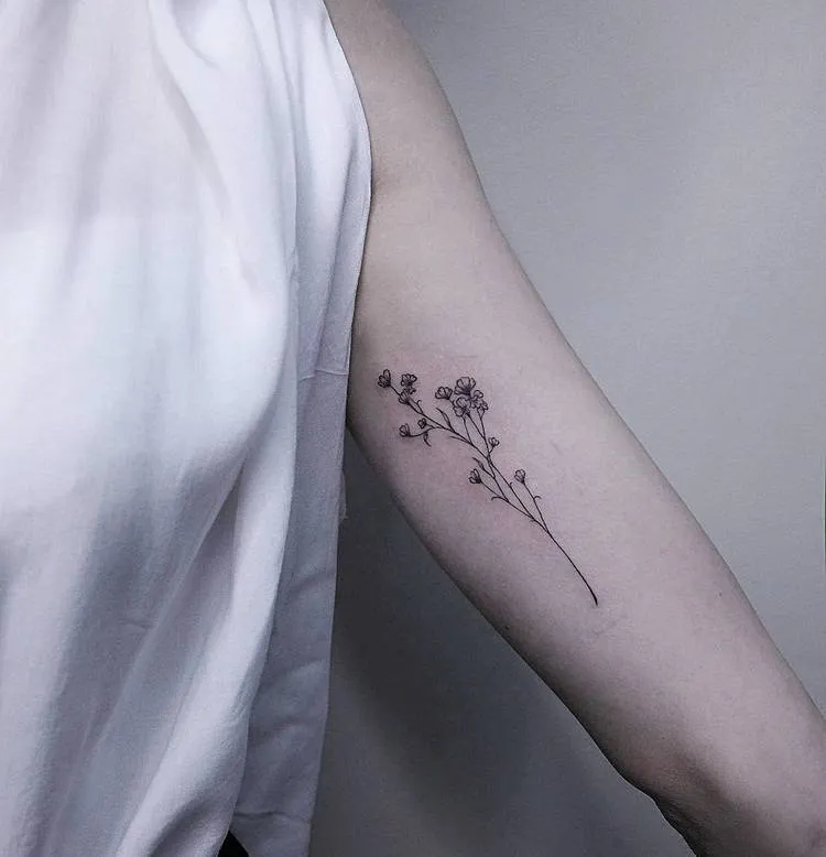 Subtle Floral Tattoo by Vitaly Kazantsev