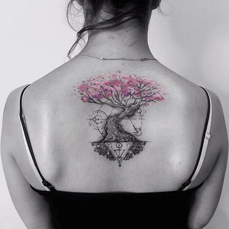 Graphic Tree of Life Tattoo by Vitaly Kazantsev