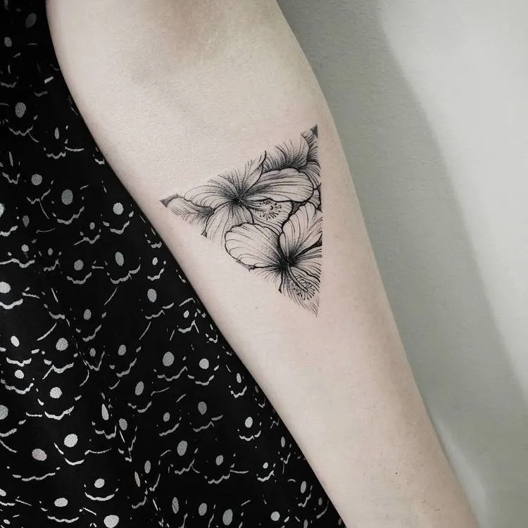 Floral Triangle Tattoo by Vitaly Kazantsev