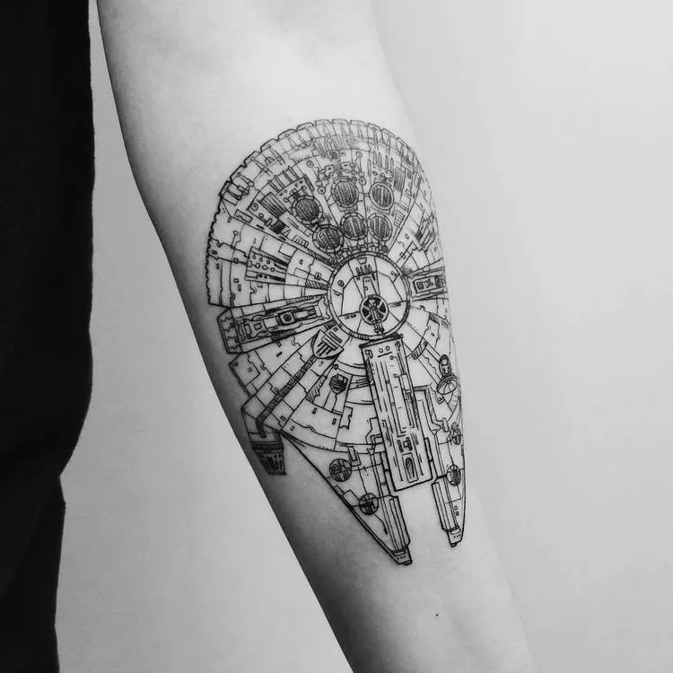 Millennium Falcon Tattoo by Vitaly Kazantsev