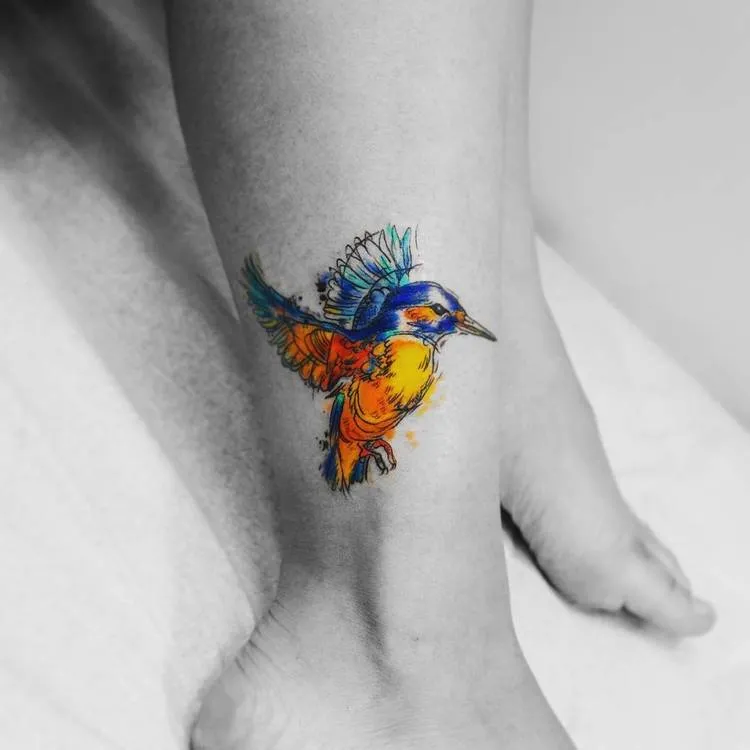 Colored&nbsp;Hummingbird Tattoo by Vitaly Kazantsev
