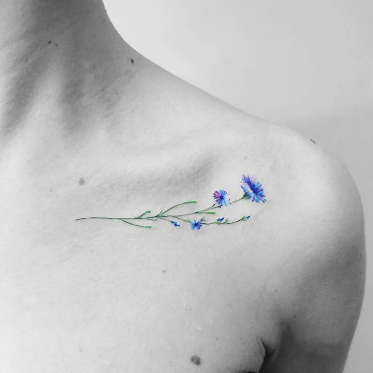 Cornflower Tattoo by Vitaly Kazantsev