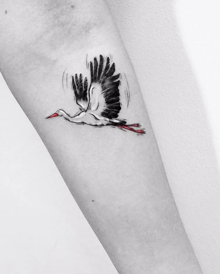 Stork Tattoo by Vitaly Kazantsev
