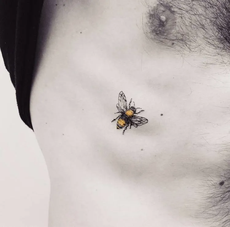 Tiny Bee Tattoo by Vitaly Kazantsev