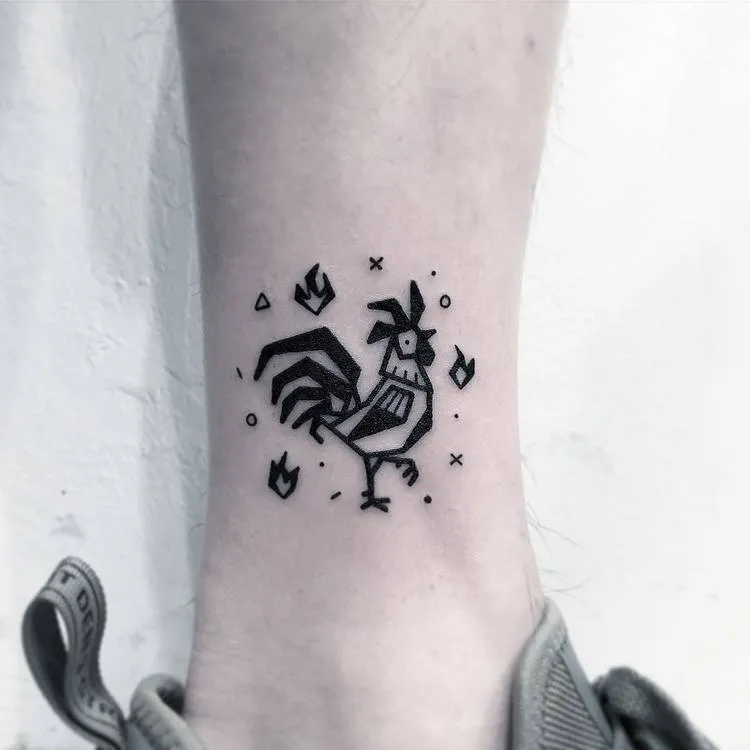 Rooster Tattoo by Greemtattoo