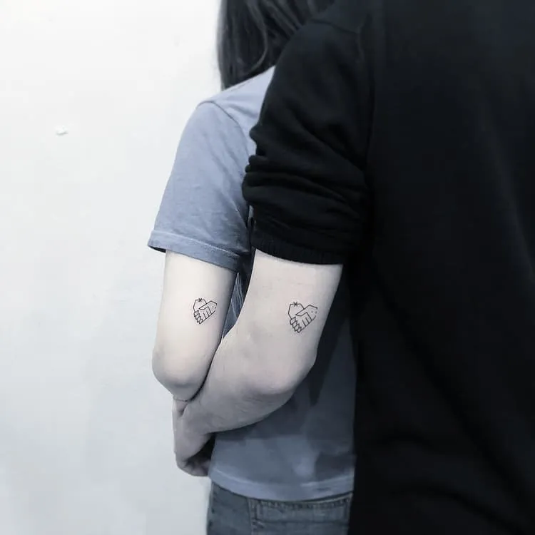 Matching Heart Tattoos by Greemtattoo