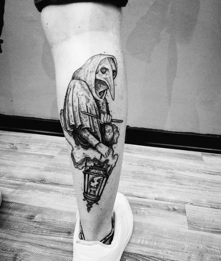 Plague Doctor Tattoo by lucatheblackworker