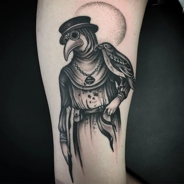 Plague Doctor Tattoo by tylerallenkolvenbach