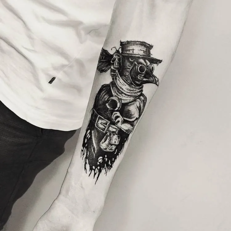 Plague Doctor Tattoo by vt_kazantsev
