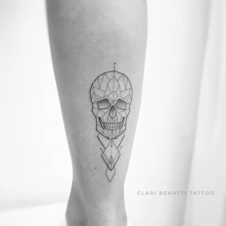Geometric Skull Tattoo by Clari Benatti