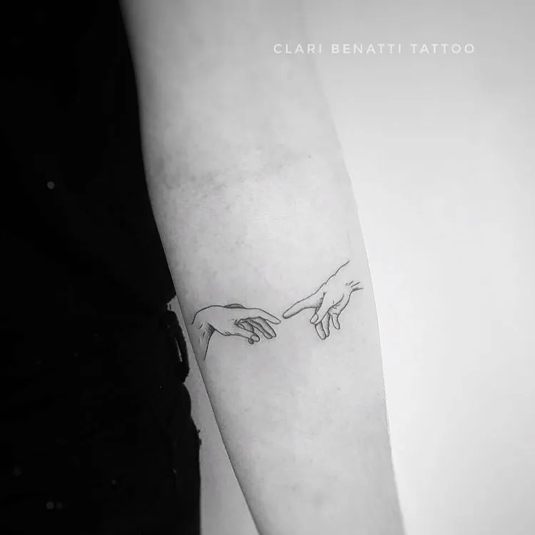 The Creation of Adam Tattoo by Clari Benatti