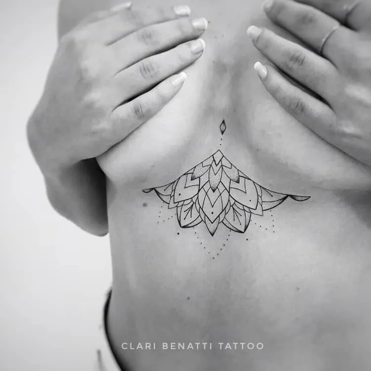 Ornamental Tattoo Under Boobs by Clari Benatti
