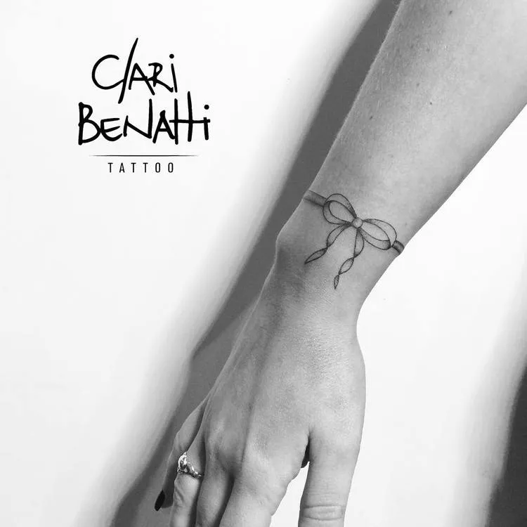 Ribbon Bracelet Tattoo by Clari Benatti