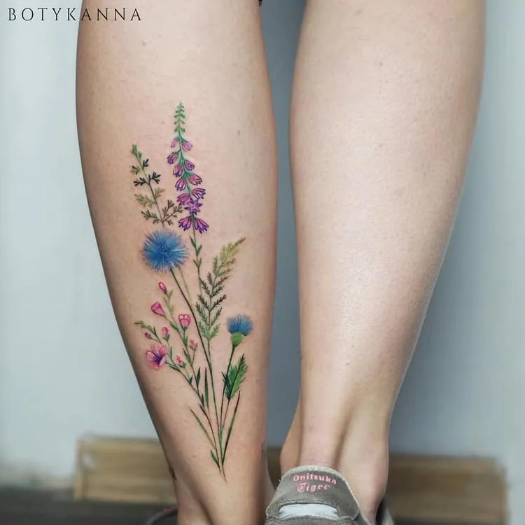 Floral Bouquet Tattoo by Anna Botyk 