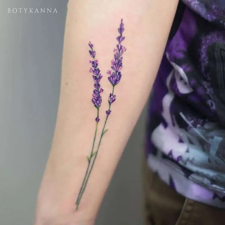 Lavender Tattoo by Anna Botyk 