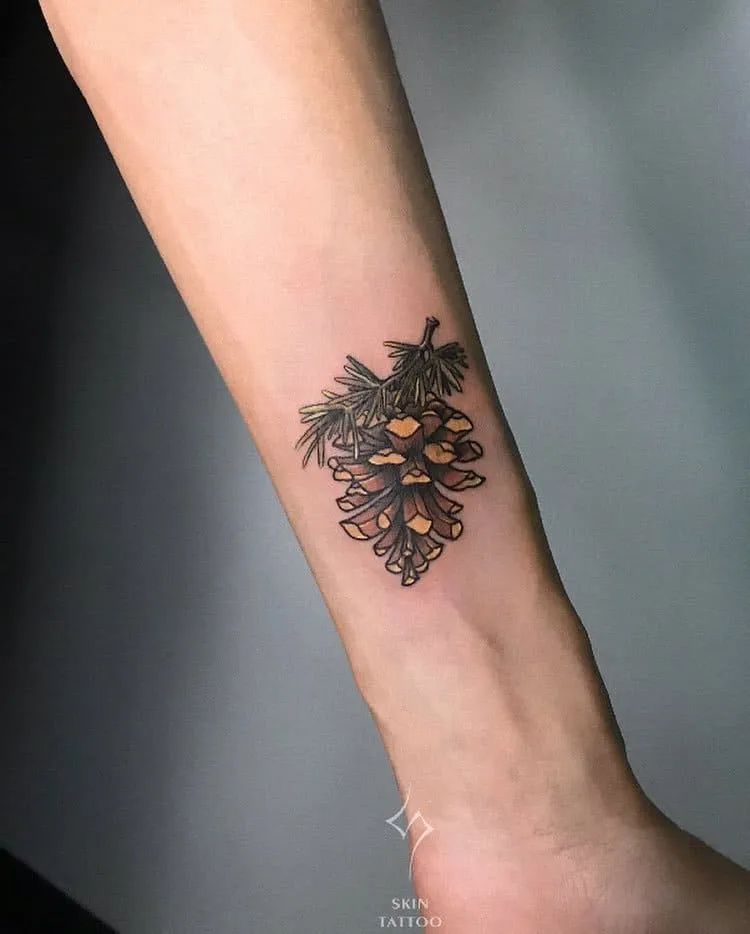 Pine Cone Tattoo by skincattattoo