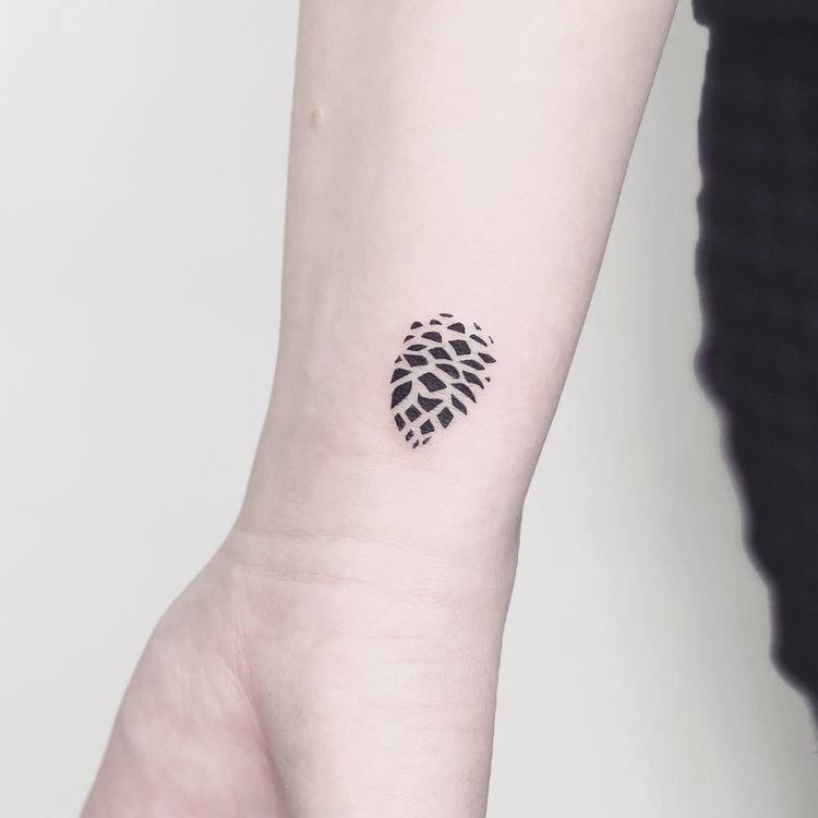 simple pine cone tattoo