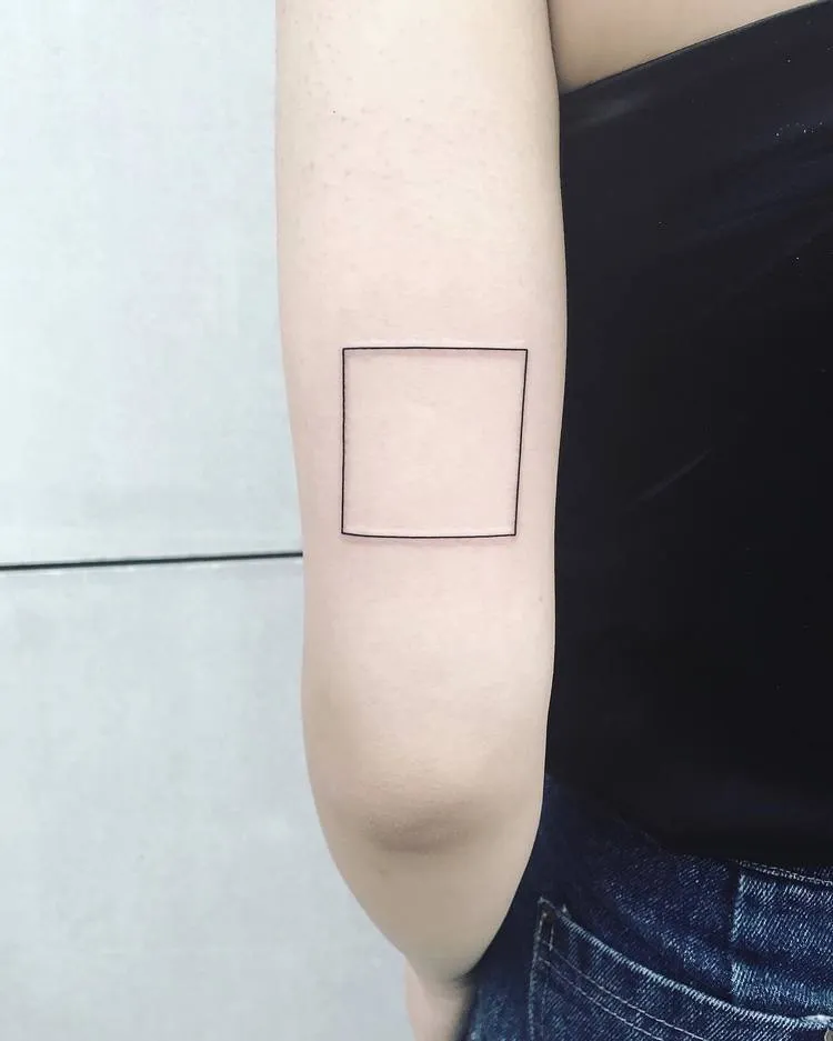 Minimalist Square Tattoo by Laura Martinez