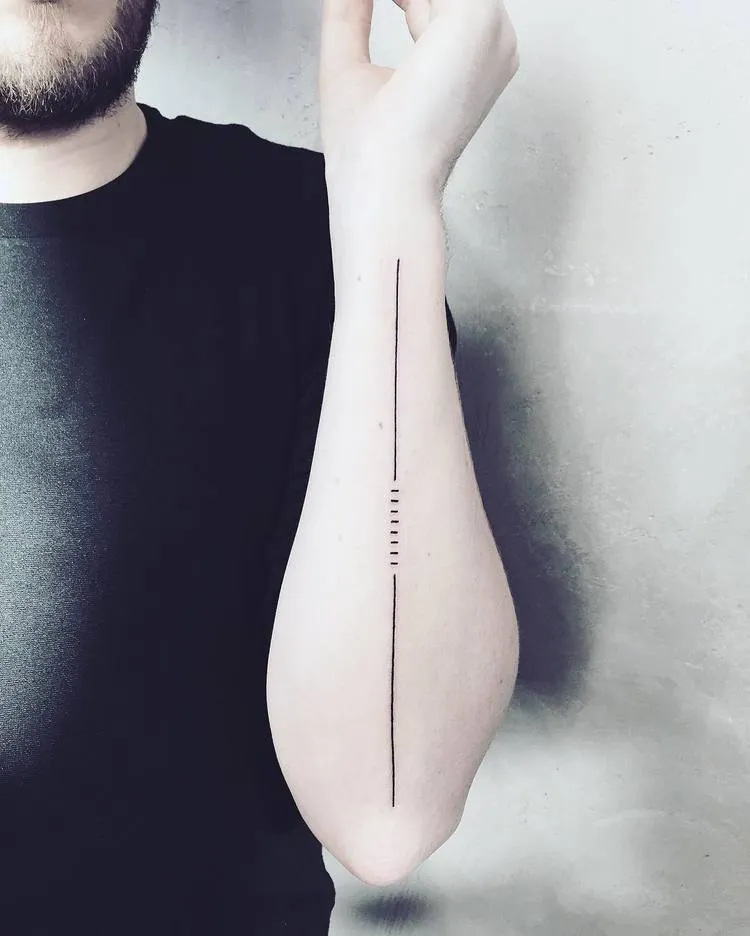 Interrupted Line Tattoo by Laura Martinez
