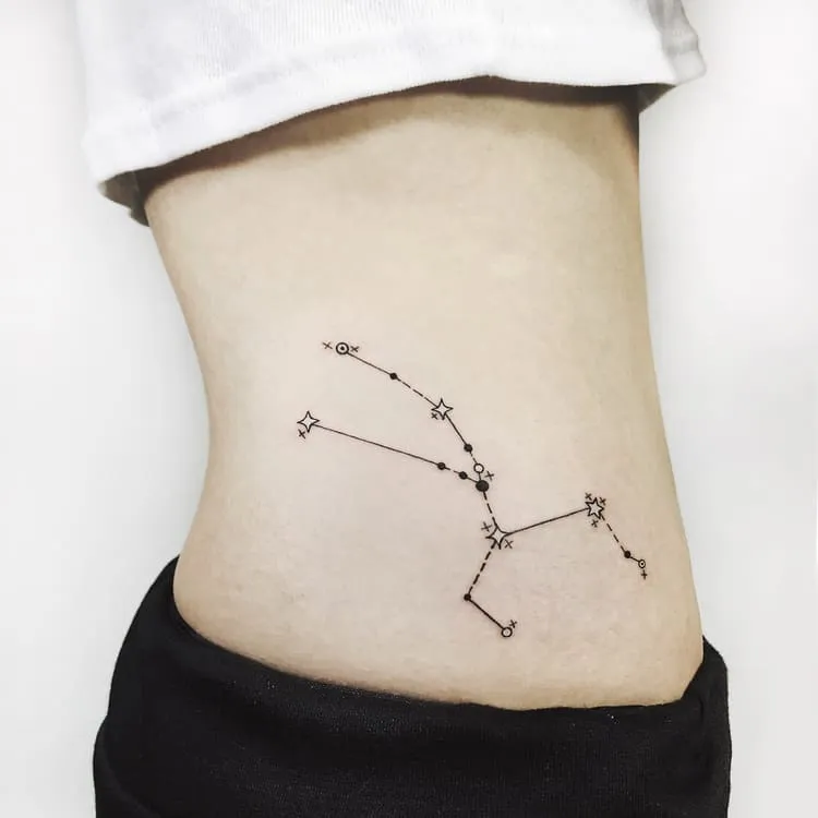 Blackwork Taurus Constellation Tattoo by hanji_tattoo