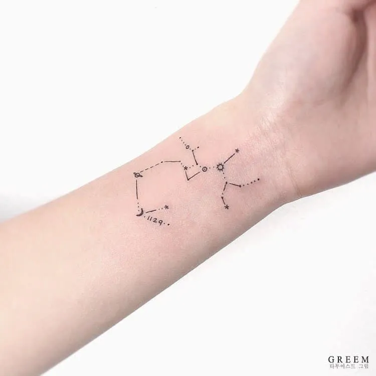 Sagittarius Constellation Tattoo by tattooist_greem