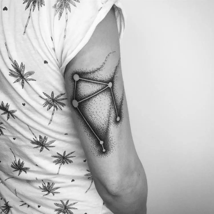 Dotwork Libra Constellation Tattoo by ikaatattoo