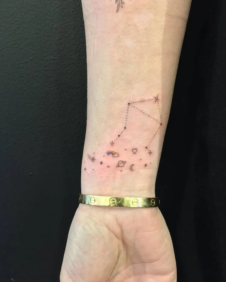 Libra Constellation and Tiny Celestial Bodies by mnsantanatattoo