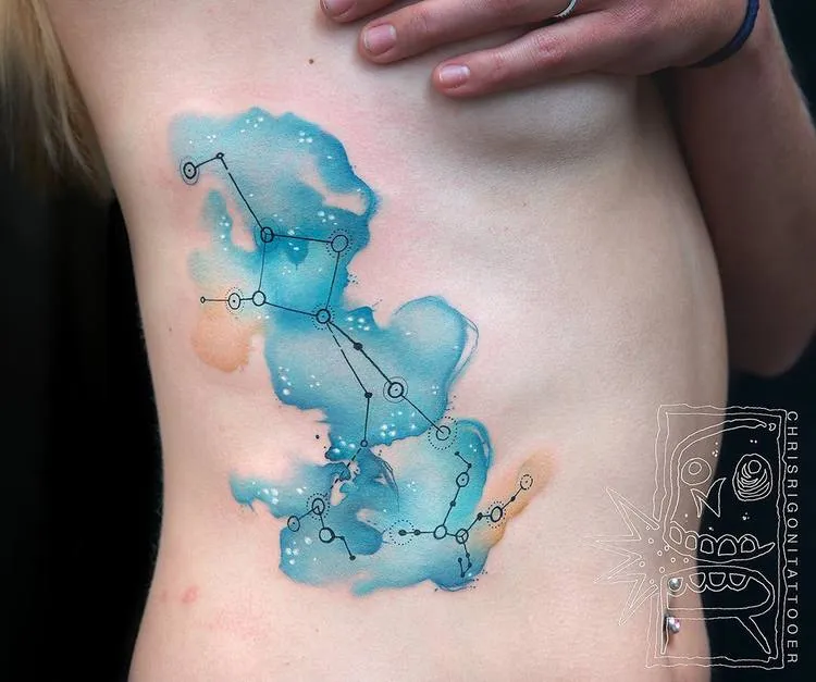 Watercolor Constellations Tattoo by chrisrigonitattooer