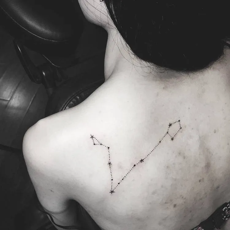 Dotwork Pisces Constellation Tattoo by postyism