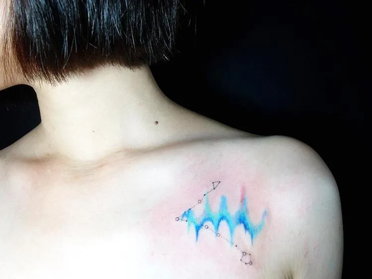 Watercolor Pisces Constellation Tattoo by ednana4