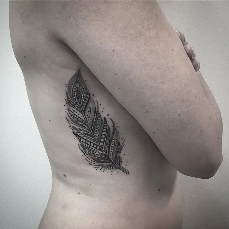 Feather Tattoo by les_petits_points_de_fanny